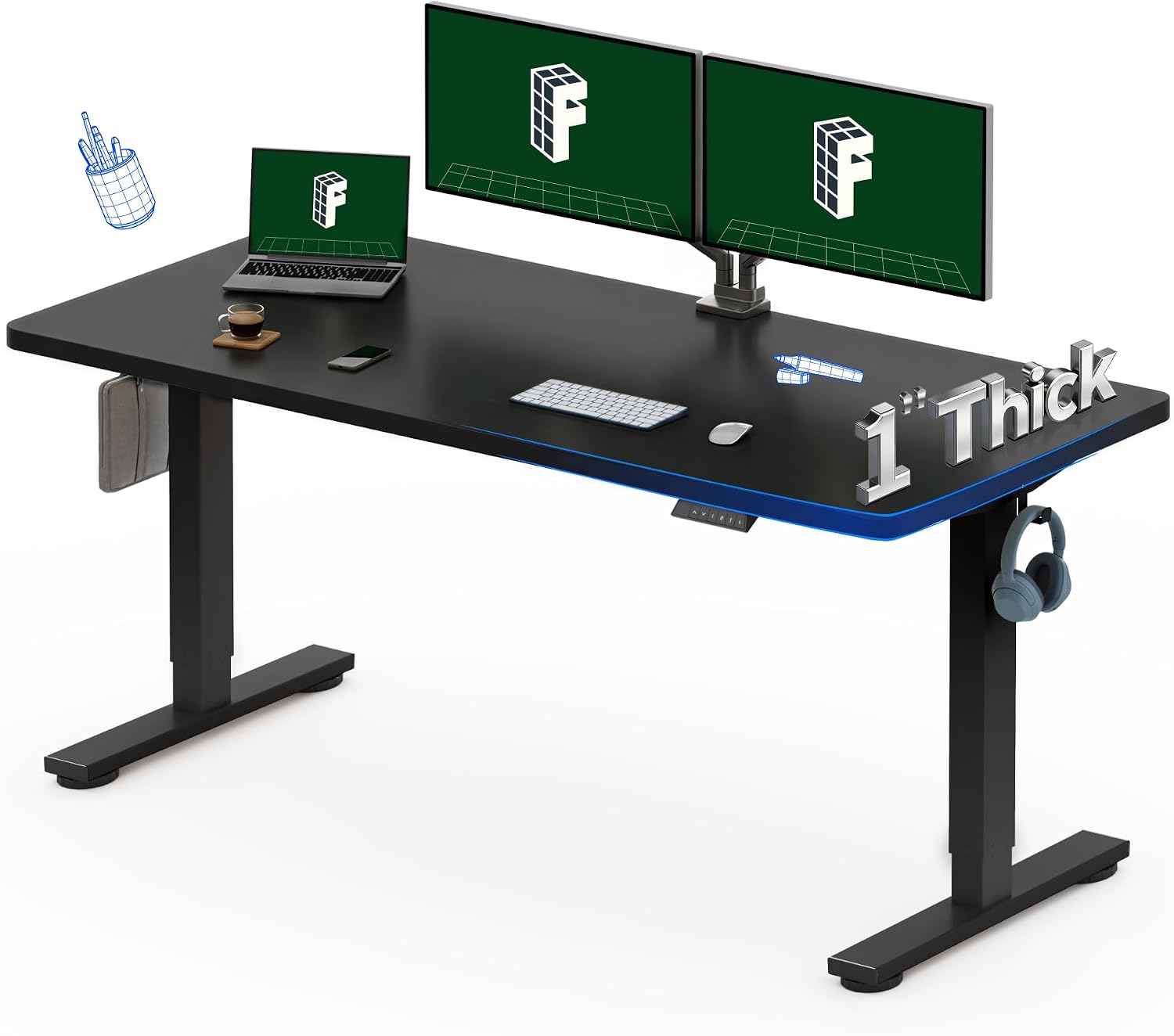 Desk Setup Desk - Für Tesla Model 3/Y/YL 2017-2026 Carbonfaser-Lenkradtisch