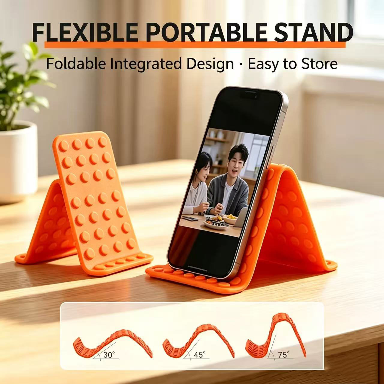 Desk Setup Stand - Tragbarer Universeller Telefonständer Winkelverstellbarer Silikon-Desktop-Tablet-Laptop-Halter Faltbare