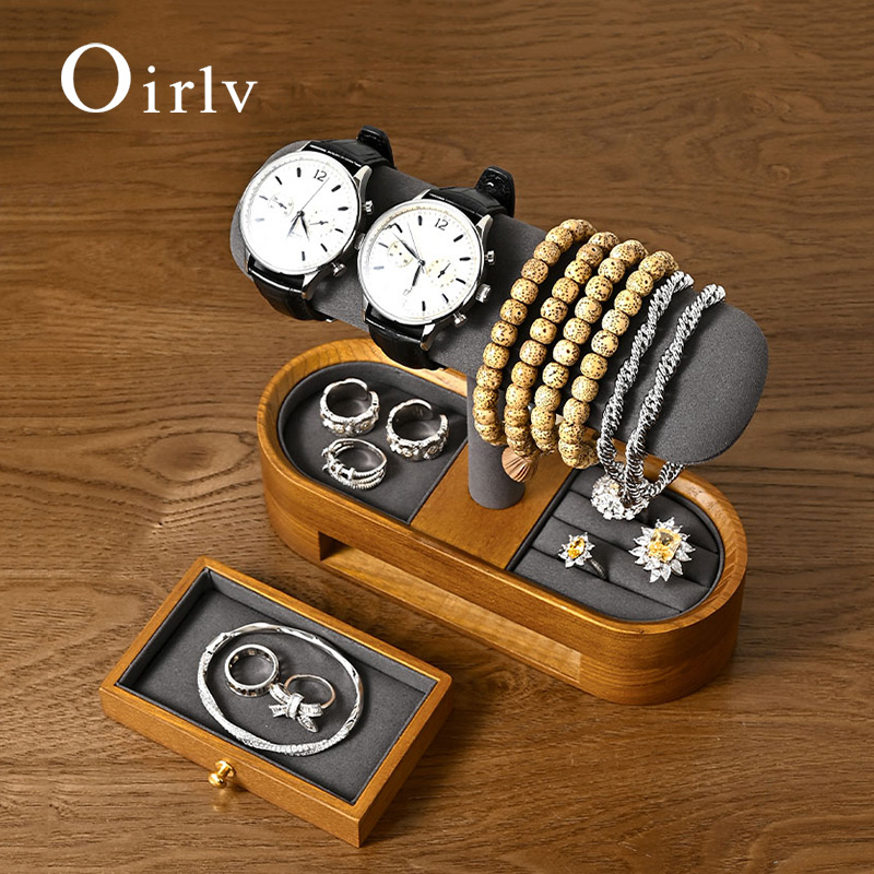 Cable Box Organizer - Oirlv Massivholz Uhren-Organizer, Regal, T-Bar, Uhrenhalter,