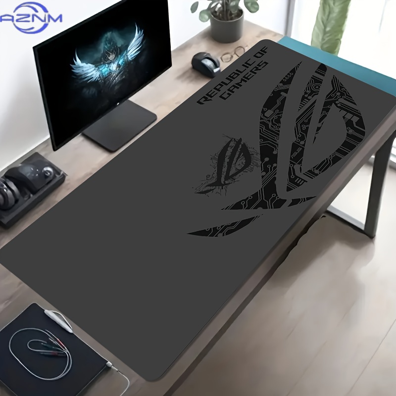Desk Setup In Office - 1 Stück Großes Gaming-Mauspad mit ROG-Leiterplatten-Design,