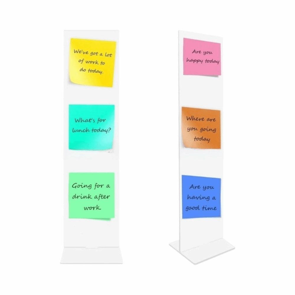 Sticky Memo Holder - Acryl-Memo-Nachrichtentafel, transparenter, abnehmbarer Haftnotizhalter, vertikaler Monitor-Seitennotizhalter
