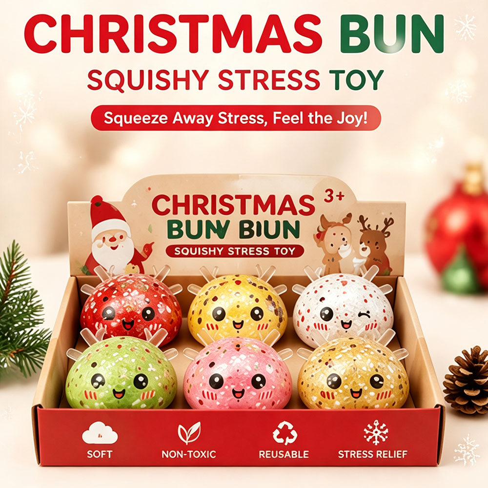 Desk Setup Streaming - Winter-Gamer-Arbeitsplatz-Setup Weihnachts-Bao-Brötchen Squishy Kunstessen mit Maltosetextur