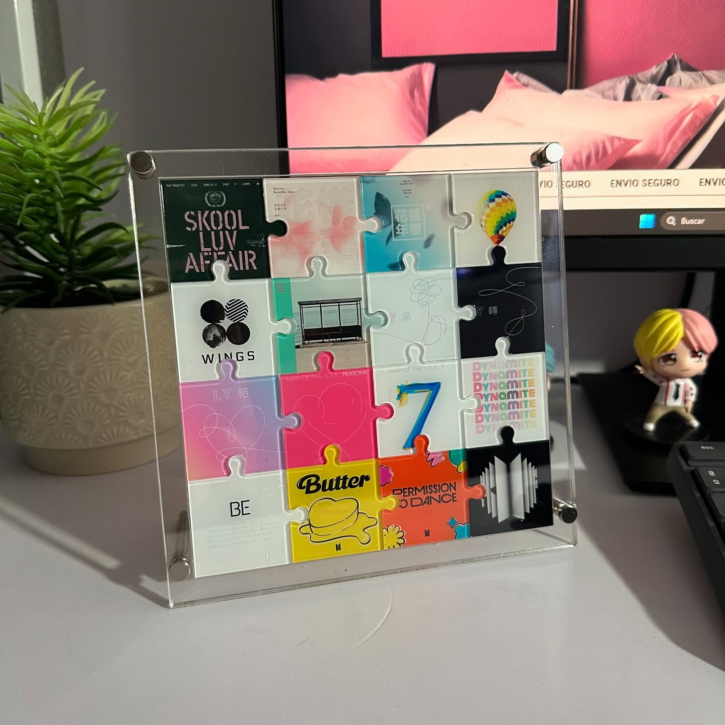 Desk Setup Home - Benutzerdefiniertes Acryl-Puzzle-Display, personalisierter Puzzle-Ständer für Schreibtischdekoration,