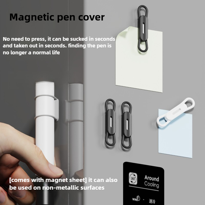 Pen Cup Magnetic - Flexibler Silikon-Magnetstiftclip, wiederverwendbarer, verstellbarer Stifthalter für
