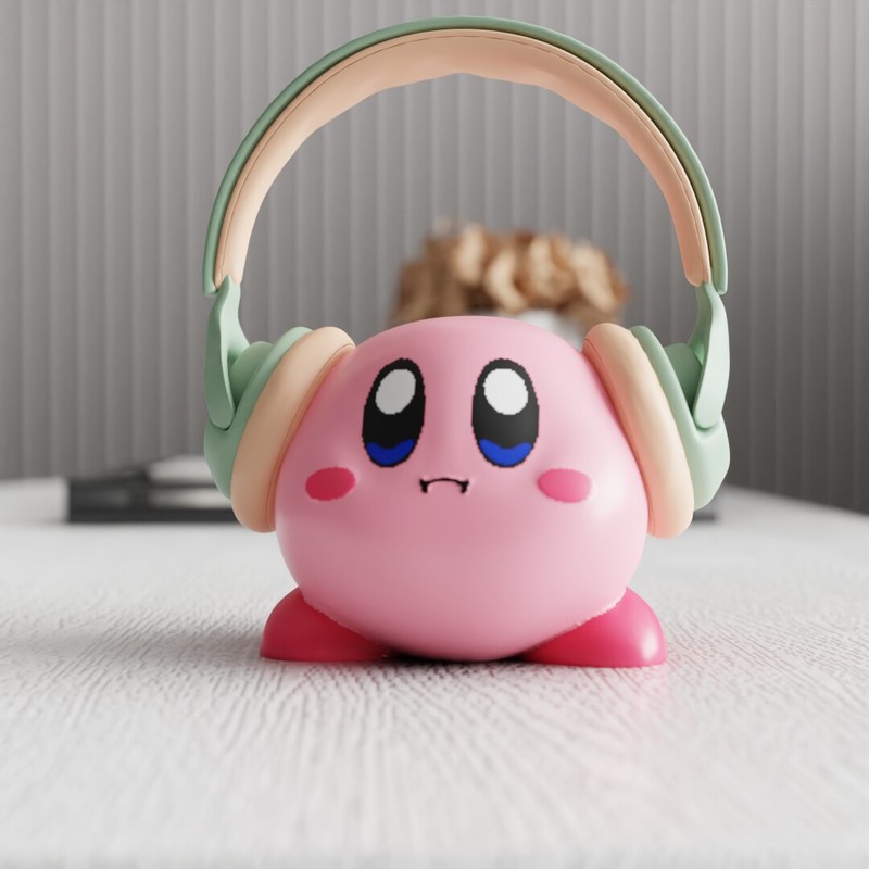 Desk Setup Home - MSKA Kopfhörerständer Kirby, niedliche Cartoon-Figur, kreatives