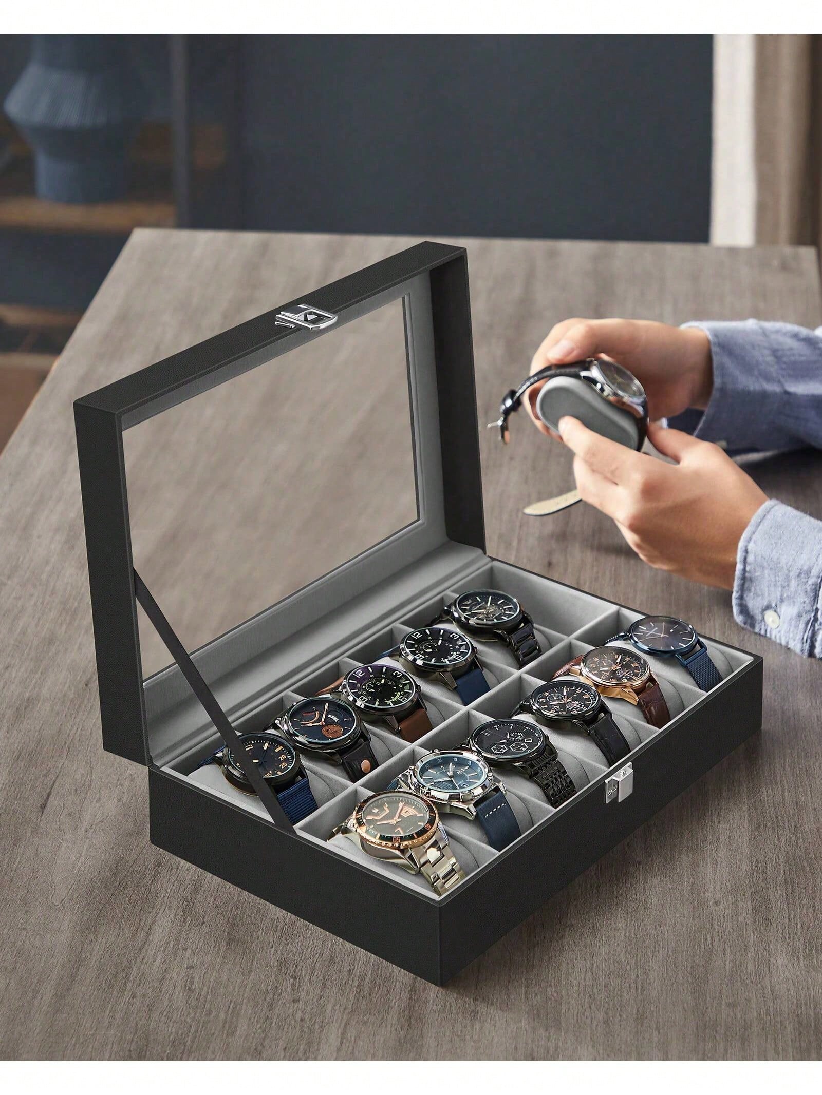 Abschließbare Uhrenbox mit 12  – Cable Box Organizer Bewertung und Preis