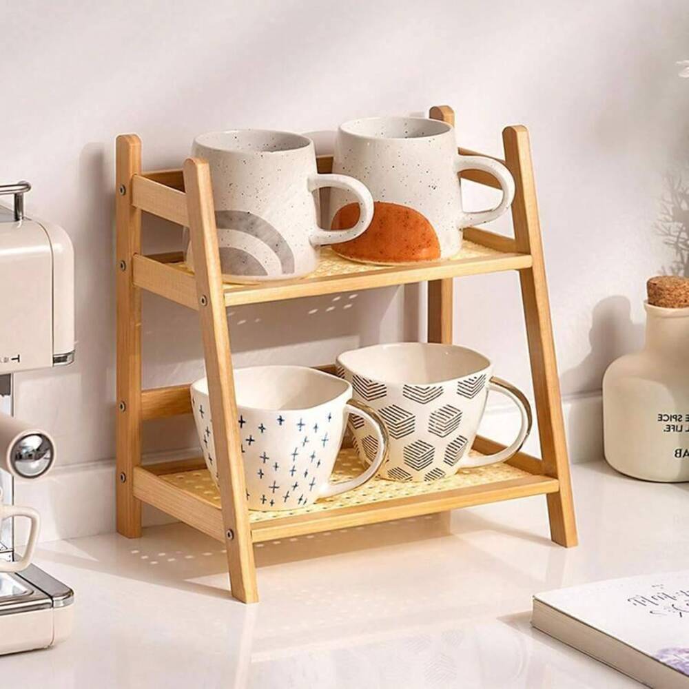 2-stufiges Bambus-Ablagegestel – Desk Setup Wood Bewertung und Preis