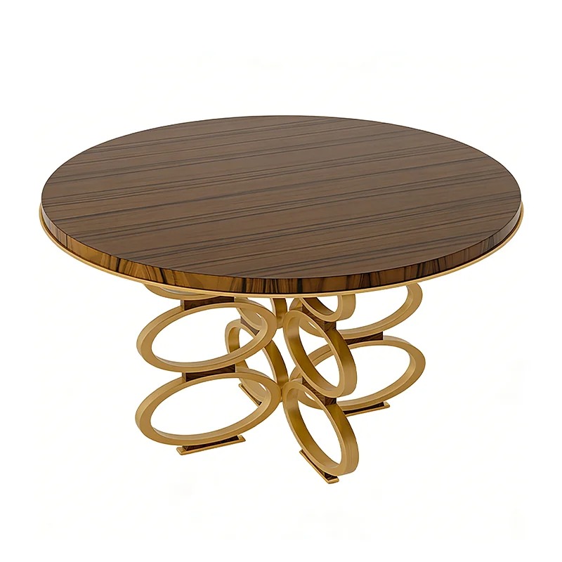 Luxuriöser Runder Esstisch im  – Desk Setup Wood Bewertung und Preis