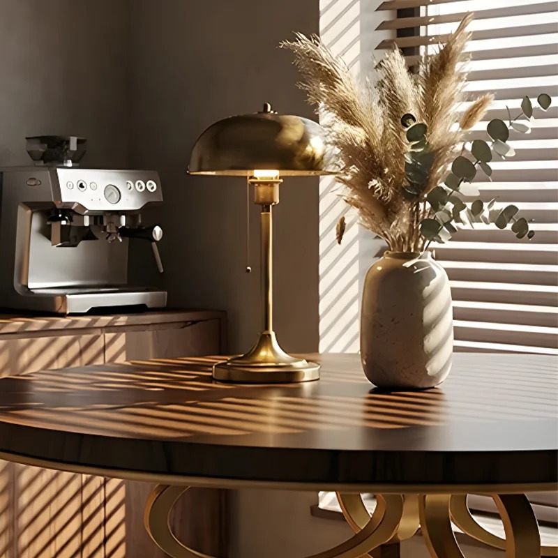 Luxuriöser Runder Esstisch im  – Desk Setup Wood Bewertung und Preis