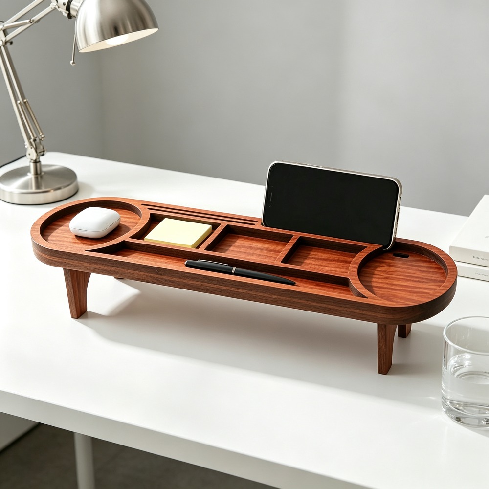 Hölzerner Schreibtisch-Organiz – Desk Setup Home Bewertung und Preis